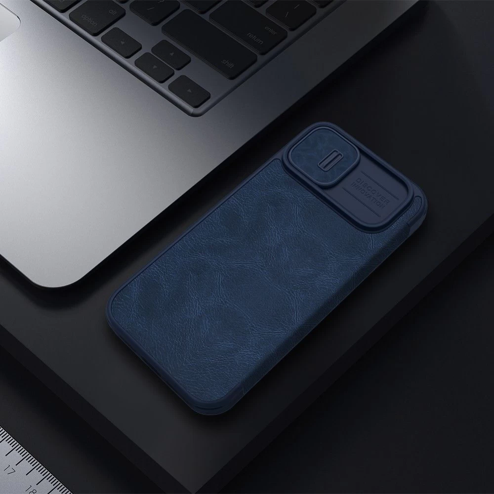 Apple iPhone 14 Plus чехол синий Nillkin Qin Pro Leather