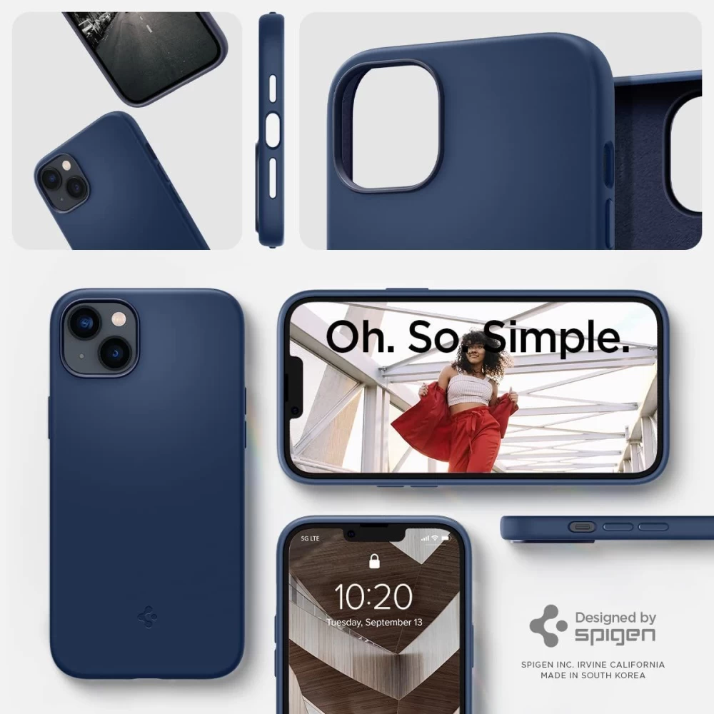 Apple iPhone 14 Plus case blue SPIGEN SILICONE FIT MAG MAGSAFE