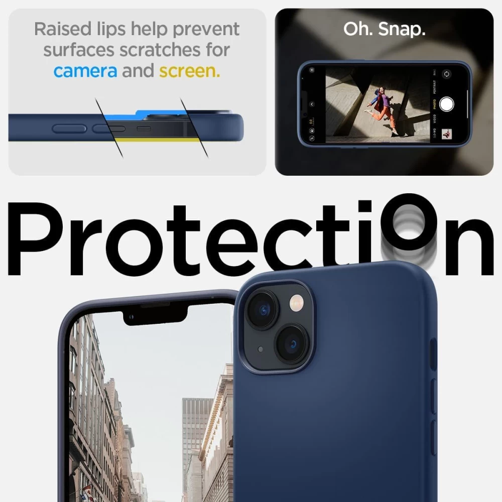 Apple iPhone 14 Plus case blue SPIGEN SILICONE FIT MAG MAGSAFE