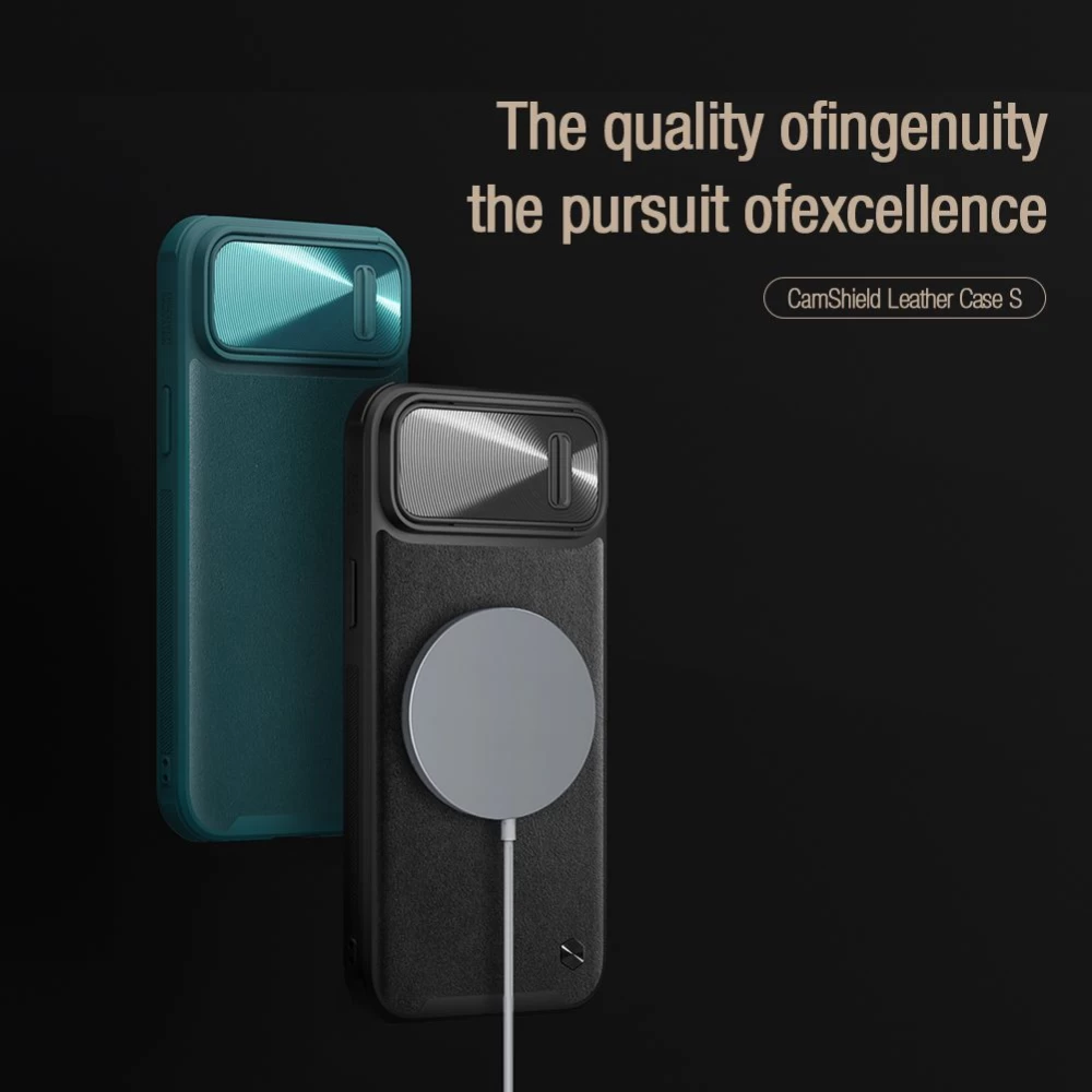 Apple iPhone 14 Plus ümbris sinine Nillkin CamShield Leather S Magnetic