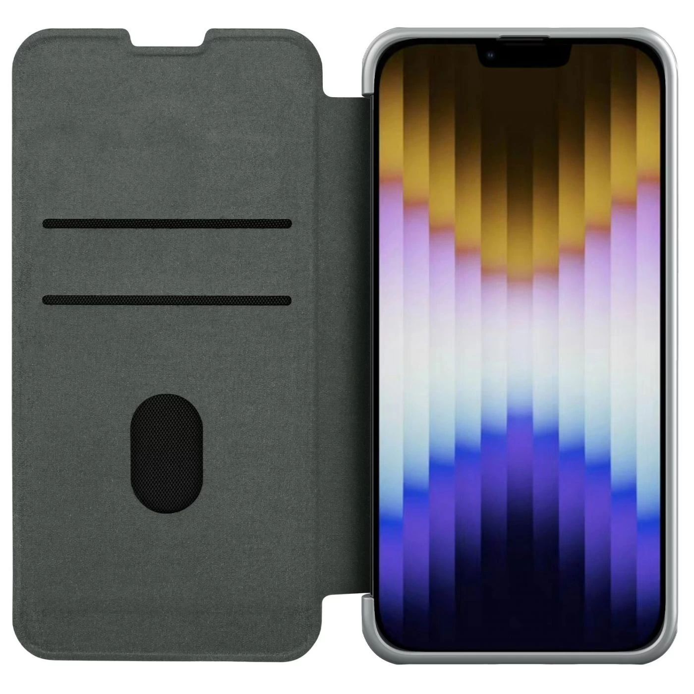 Apple iPhone 14 Plus case gray Nillkin Qin Pro Leather (Cloth Version)