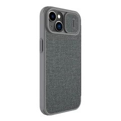 Apple iPhone 14 Plus case gray Nillkin Qin Pro Leather (Cloth Version)