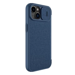 Apple iPhone 14 Plus case blue Nillkin Qin Pro Leather (Cloth Version)