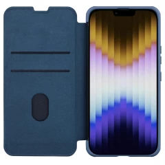 Apple iPhone 14 Plus case blue Nillkin Qin Pro Leather (Cloth Version)