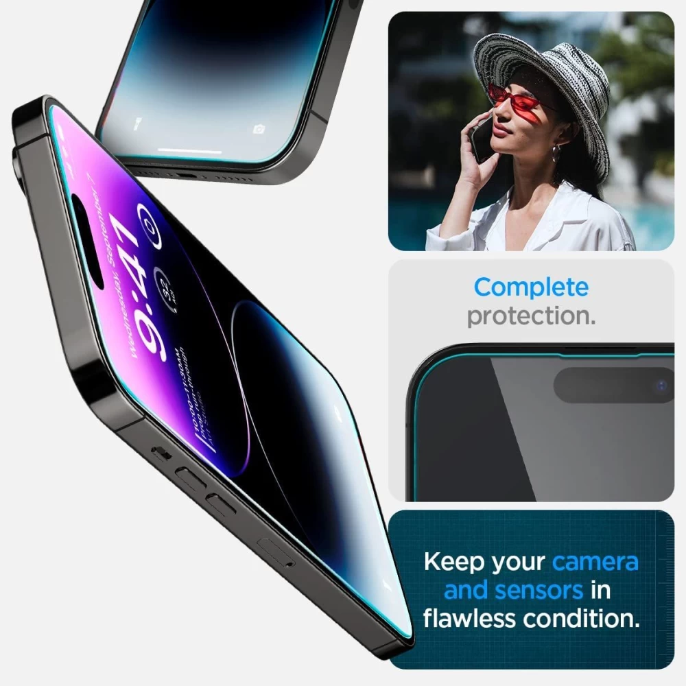 Apple iPhone 14 Pro Max skärmskydd  SPIGEN GLAS.TR EZ FIT (2-pack)