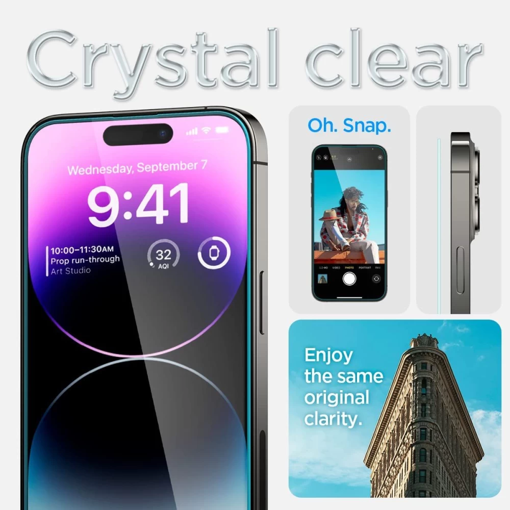 Apple iPhone 14 Pro Max skärmskydd  SPIGEN GLAS.TR EZ FIT (2-pack)