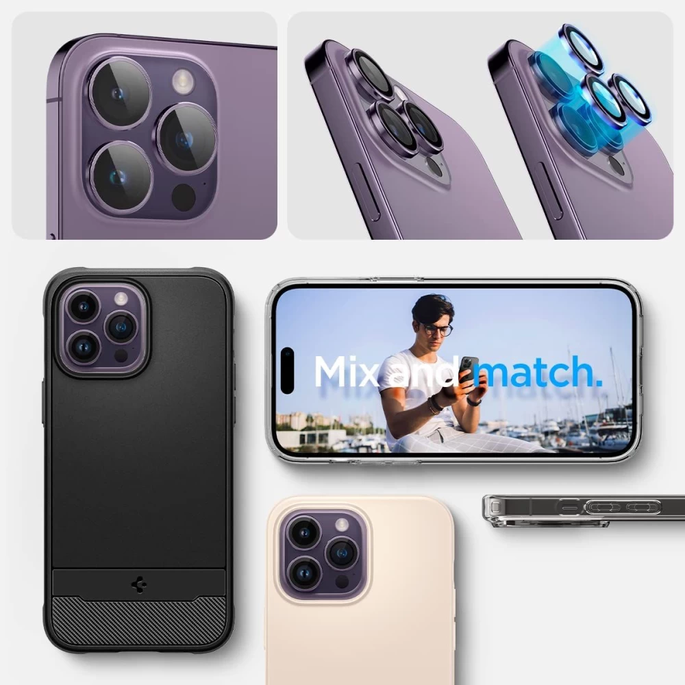 Apple iPhone 14 Pro Max skärmskydd  SPIGEN OPTIK.TR EZ FIT CAMERA PROTECTOR (2-pack)