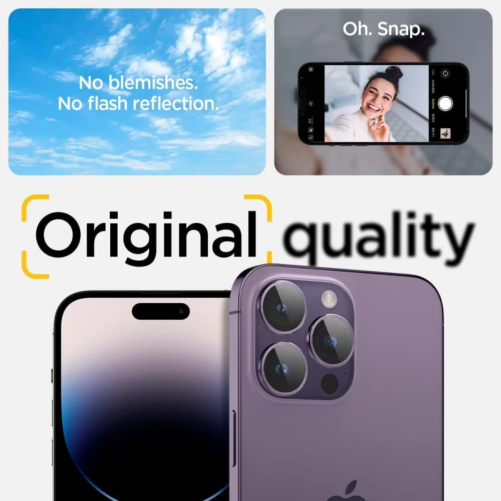 Apple iPhone 14 Pro Max skärmskydd  SPIGEN OPTIK.TR EZ FIT CAMERA PROTECTOR (2-pack)