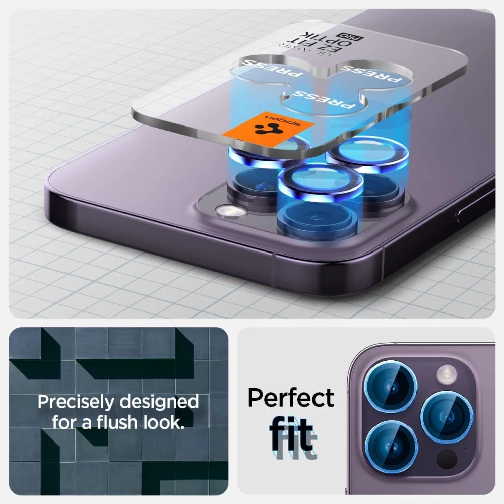 Apple iPhone 14 Pro Max skärmskydd  SPIGEN OPTIK.TR EZ FIT CAMERA PROTECTOR (2-pack)