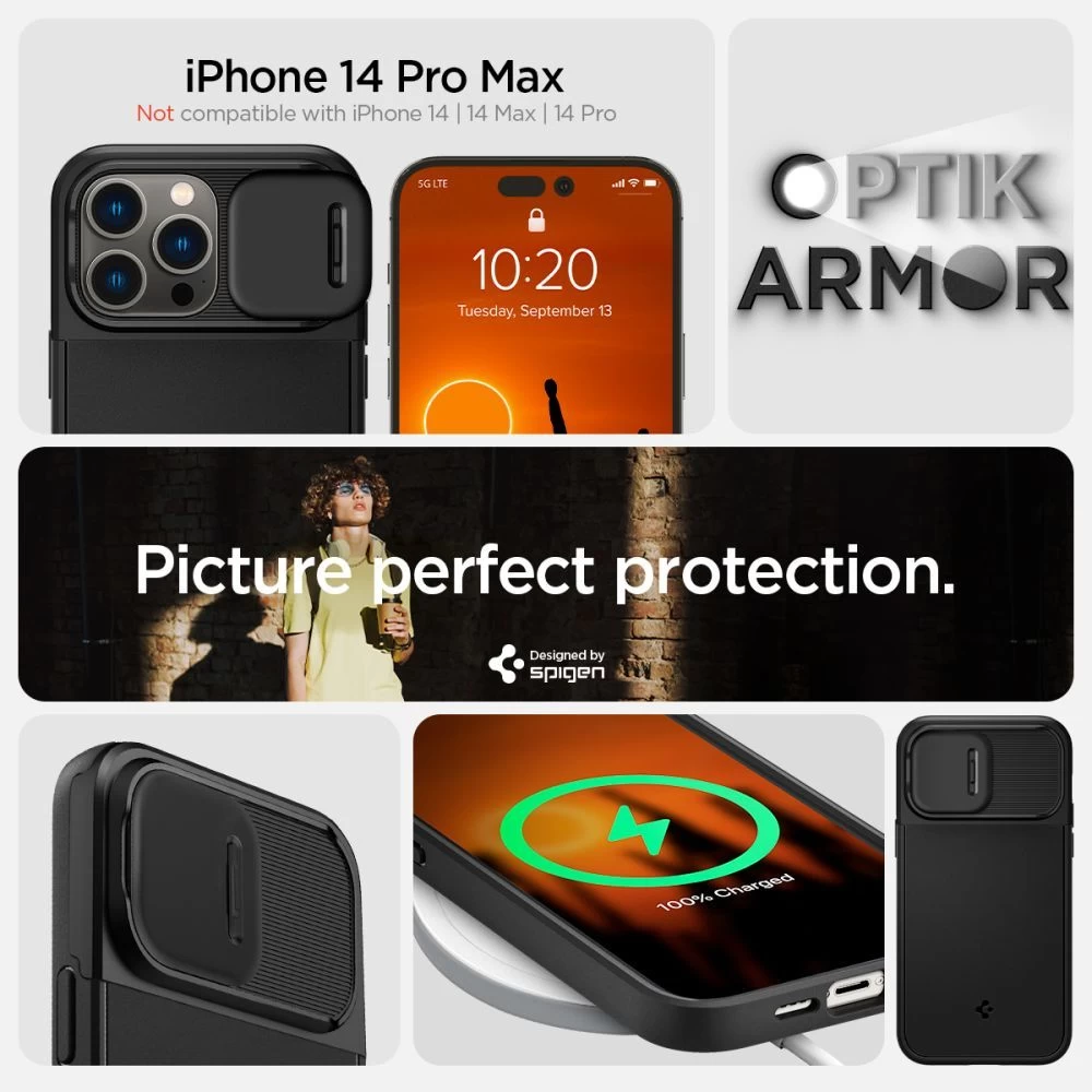 Apple iPhone 14 Pro Max case  SPIGEN OPTIK ARMOR MAG MAGSAFE