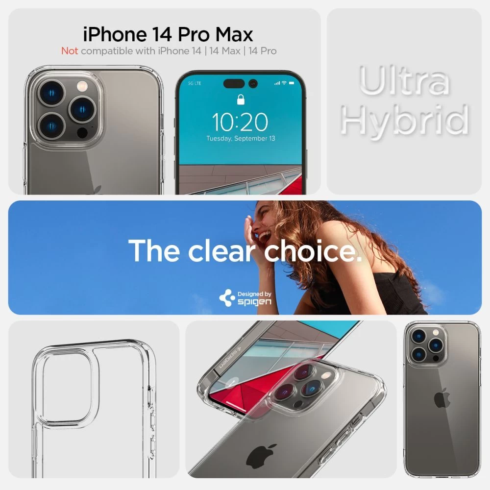 Apple iPhone 14 Pro Max suojakuori läpinäkyvä SPIGEN ULTRA HYBRID