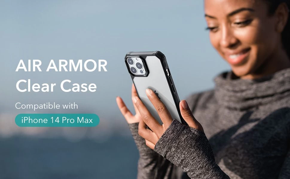 Apple iPhone 14 Pro Max case transparent gray ESR AIR ARMOR