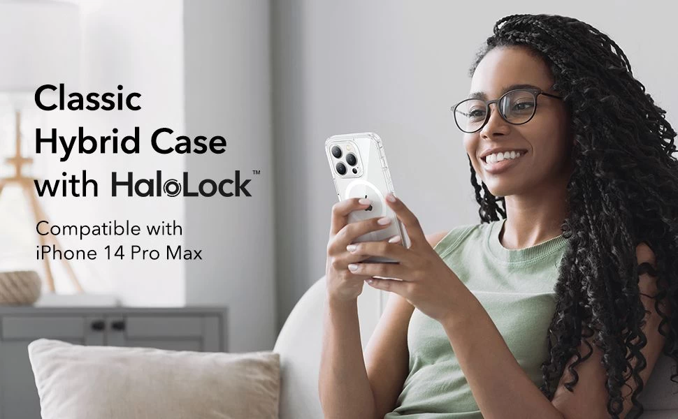 Apple iPhone 14 Pro Max suojakuori läpinäkyvä ESR CLASSIC HYBRID HALOLOCK MAGSAFE