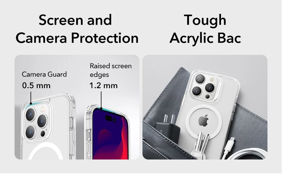 Apple iPhone 14 Pro Max suojakuori läpinäkyvä ESR CLASSIC HYBRID HALOLOCK MAGSAFE