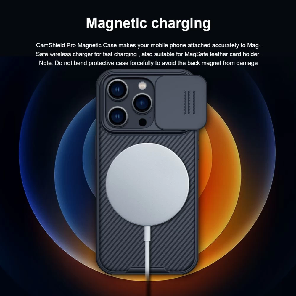 Apple iPhone 14 Pro Max case black Nillkin CamShield Magnetic