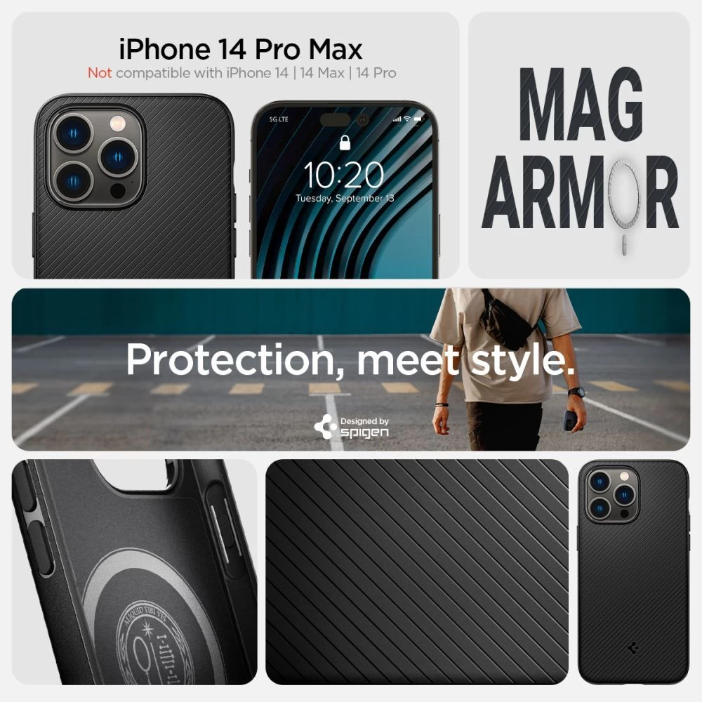 Apple iPhone 14 Pro Max suojakuori musta SPIGEN MAG ARMOR