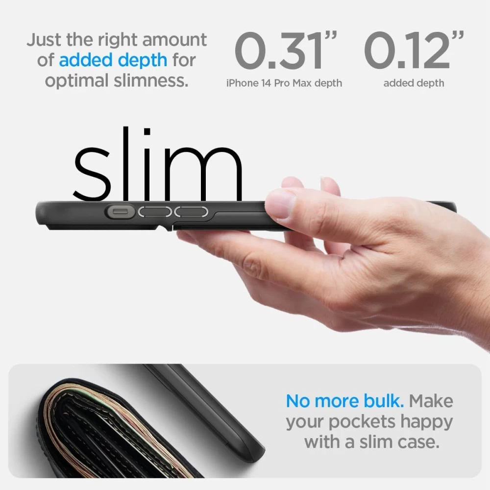 Apple iPhone 14 Pro Max case black SPIGEN SLIM ARMOR CS