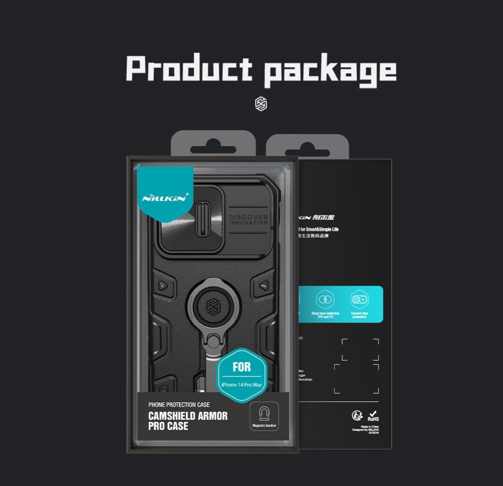 Apple iPhone 14 Pro Max case black Nillkin CamShield Armor Magnetic