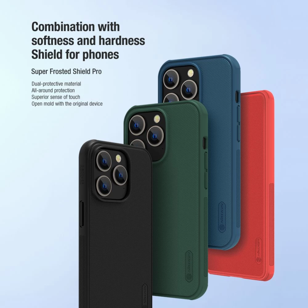 Apple iPhone 14 Pro Max case blue Nillkin Super Frosted Shield