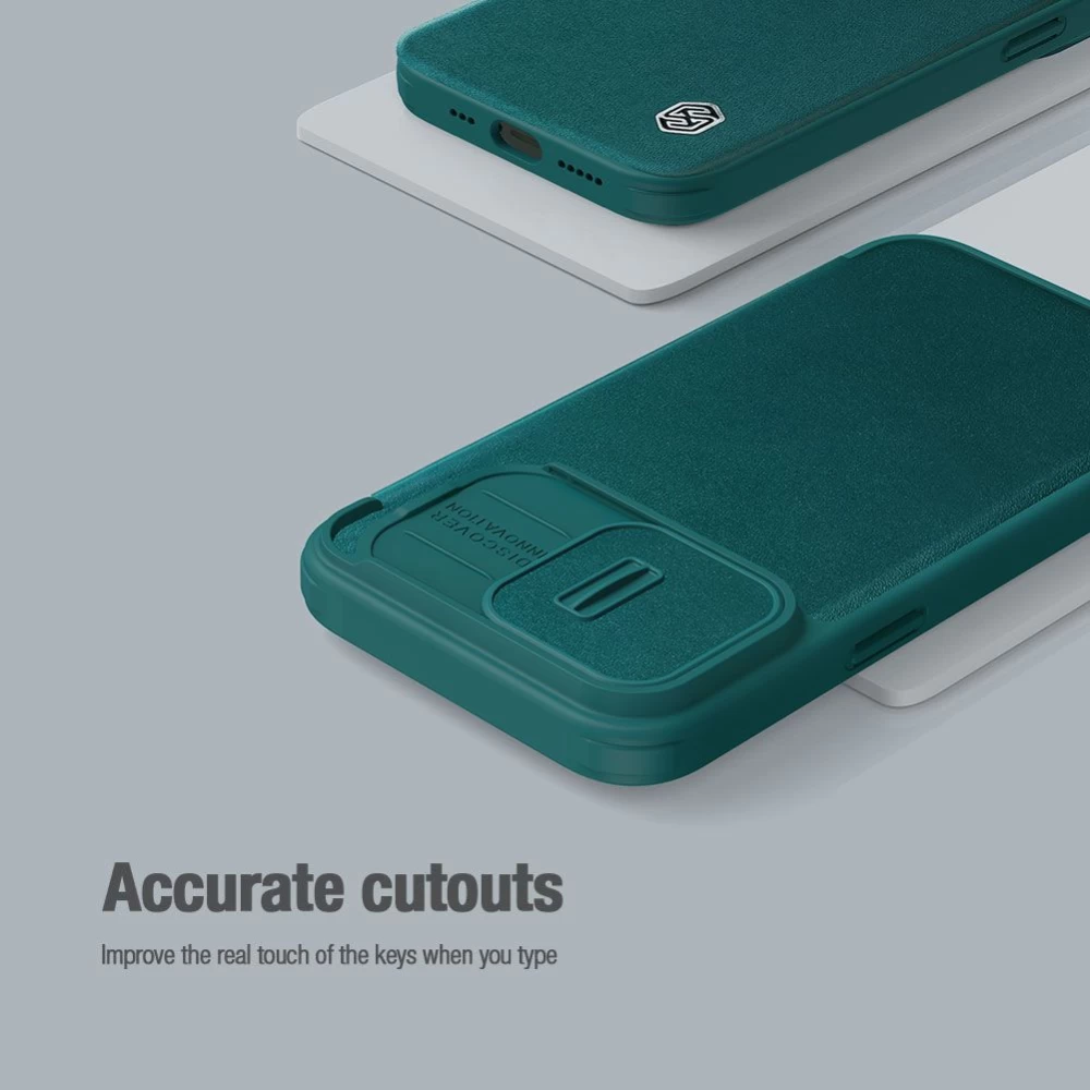 Apple iPhone 14 Pro Max case blue Nillkin Qin Leather (Cloth Version)