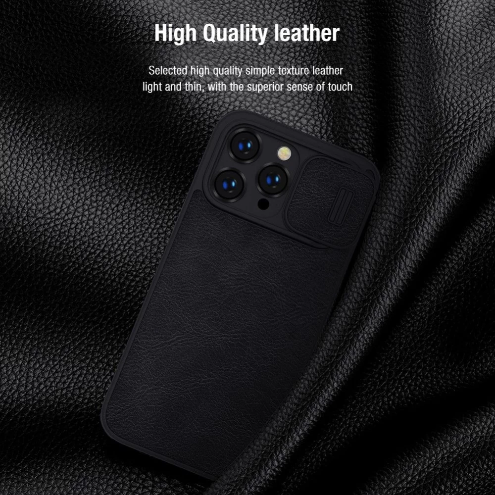 Apple iPhone 14 Pro Max case blue Nillkin Qin Leather