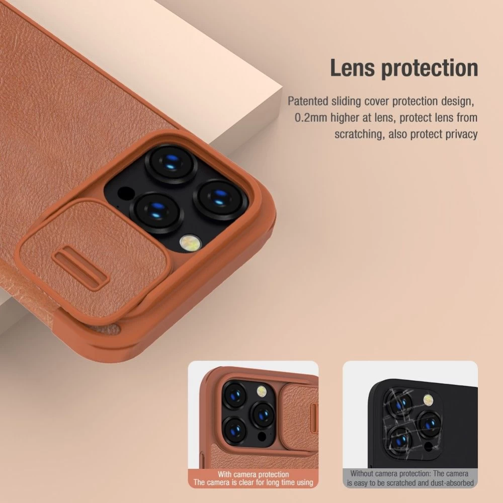 Apple iPhone 14 Pro Max case blue Nillkin Qin Leather
