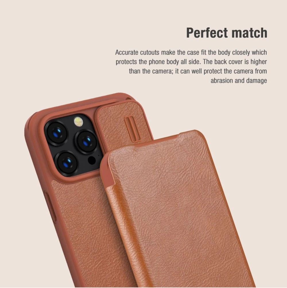 Apple iPhone 14 Pro Max case blue Nillkin Qin Leather