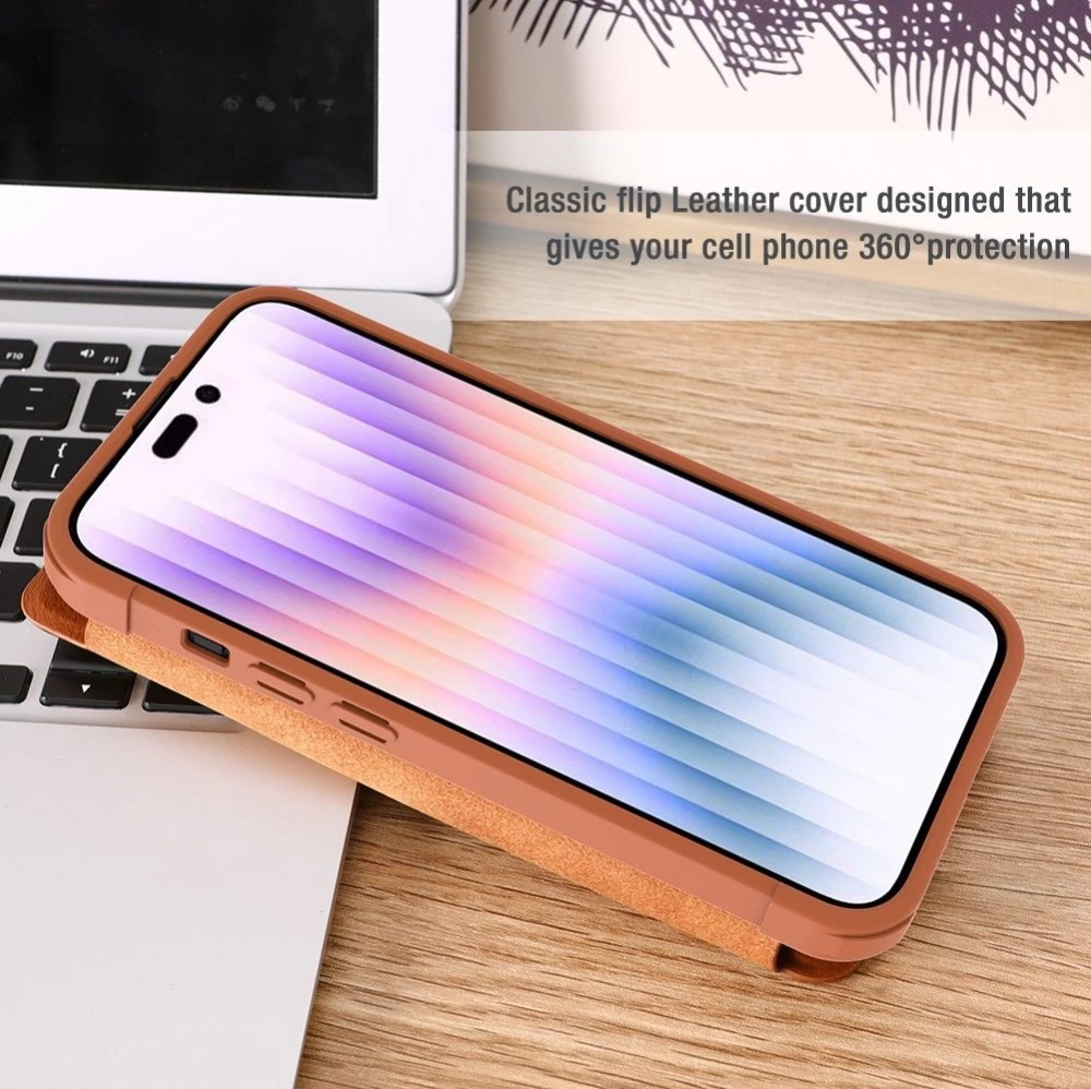 Apple iPhone 14 Pro Max case blue Nillkin Qin Leather