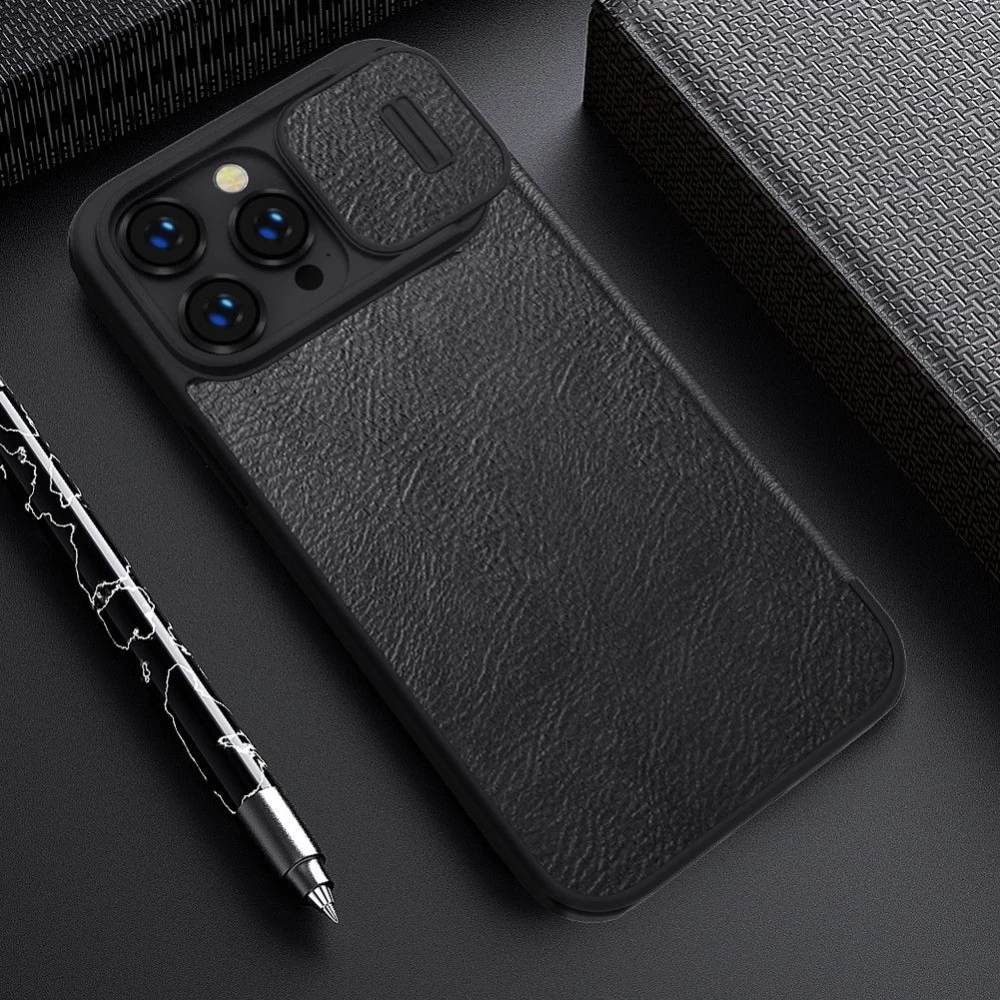 Apple iPhone 14 Pro Max case blue Nillkin Qin Leather