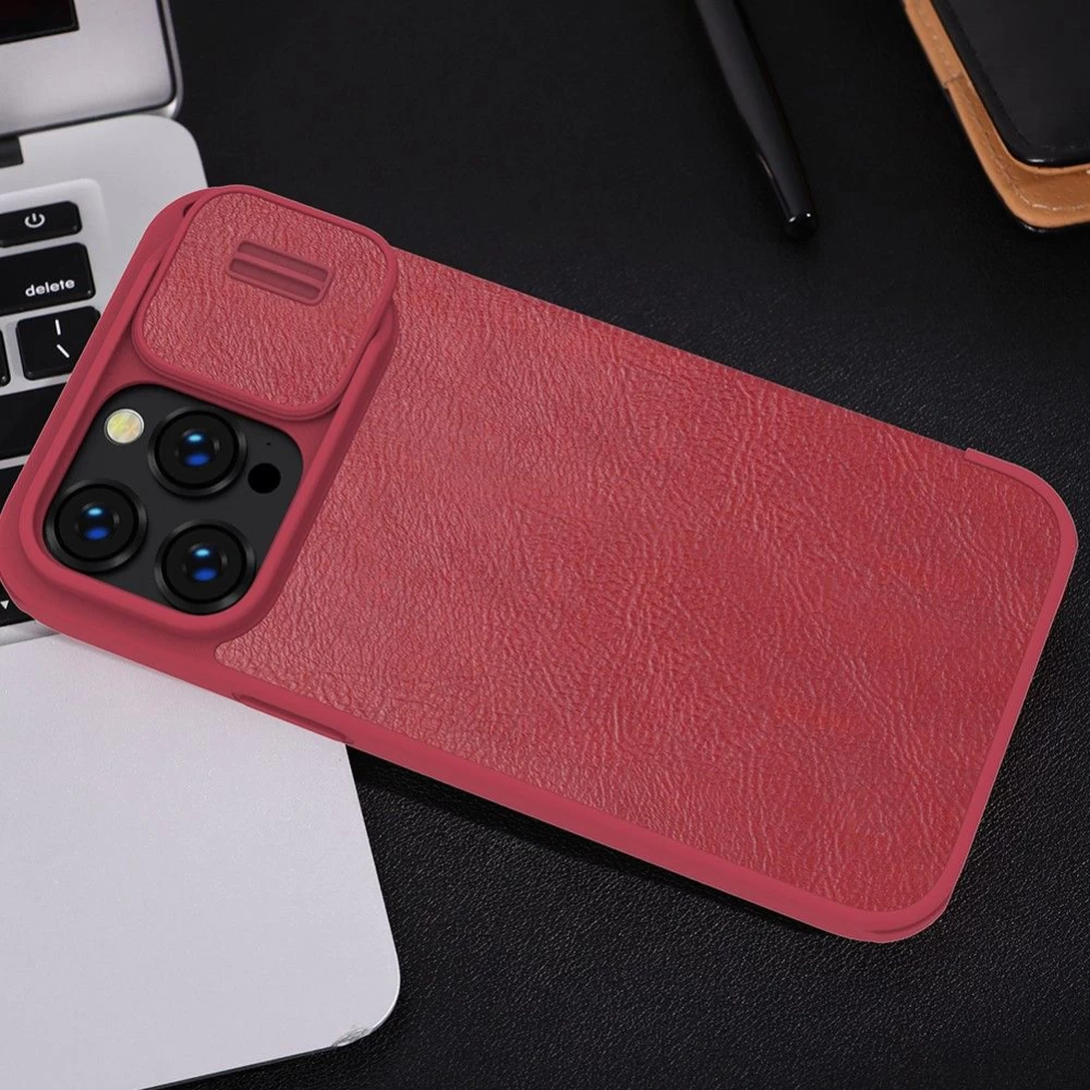 Apple iPhone 14 Pro Max case blue Nillkin Qin Leather