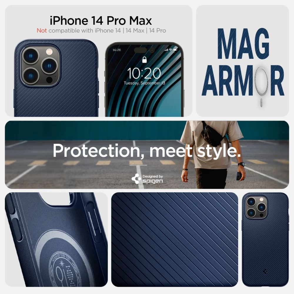 Apple iPhone 14 Pro Max suojakuori sininen SPIGEN MAG ARMOR
