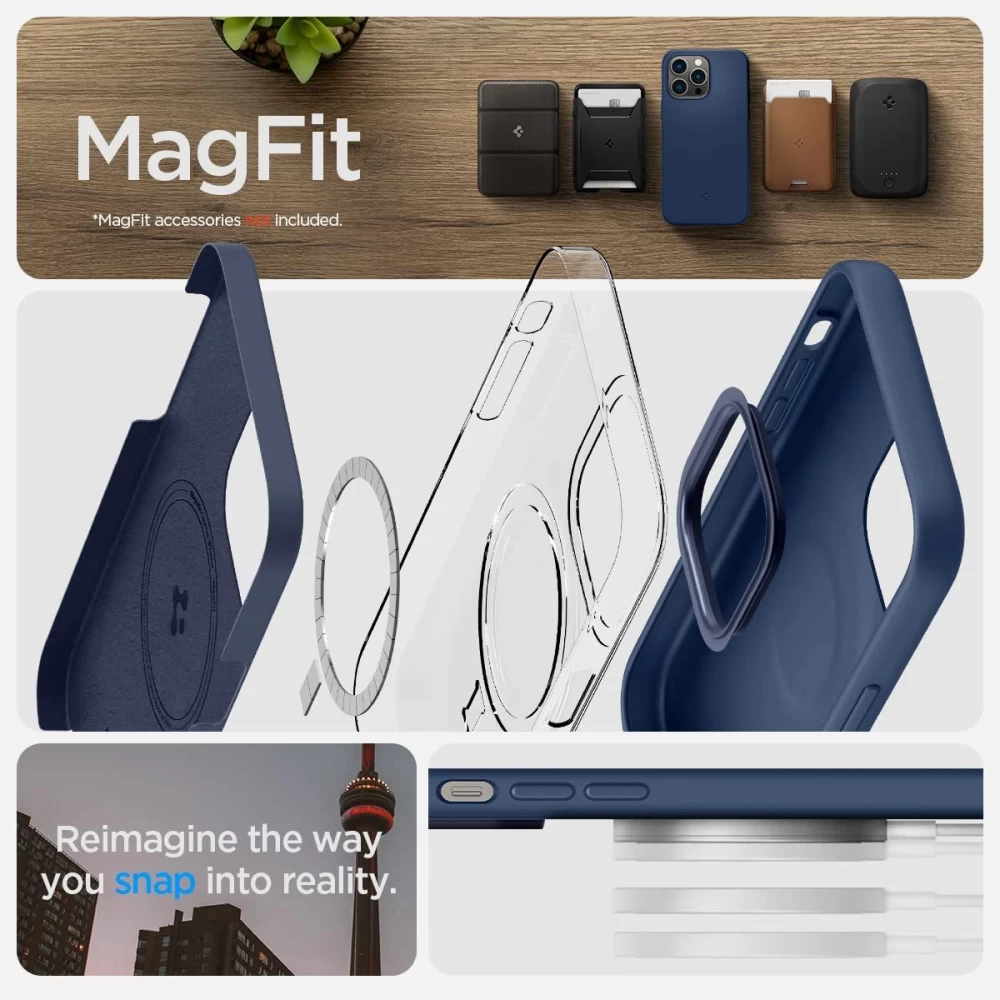 Apple iPhone 14 Pro Max case blue SPIGEN SILICONE FIT MAG MAGSAFE