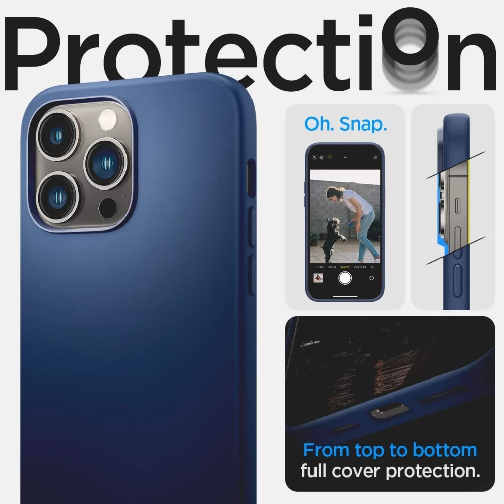 Apple iPhone 14 Pro Max case blue SPIGEN SILICONE FIT MAG MAGSAFE