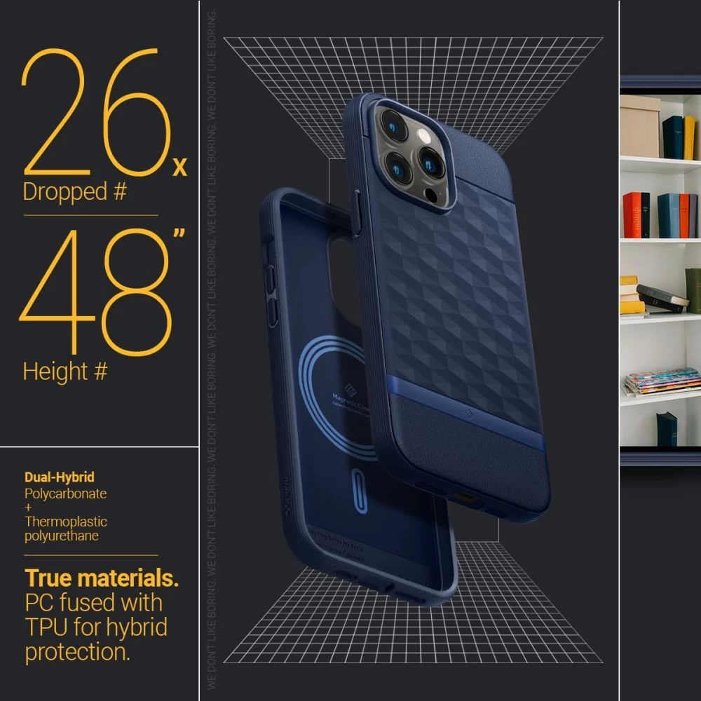 Apple iPhone 14 Pro Max vāciņš zils CASEOLOGY Parallax Mag Magsafe