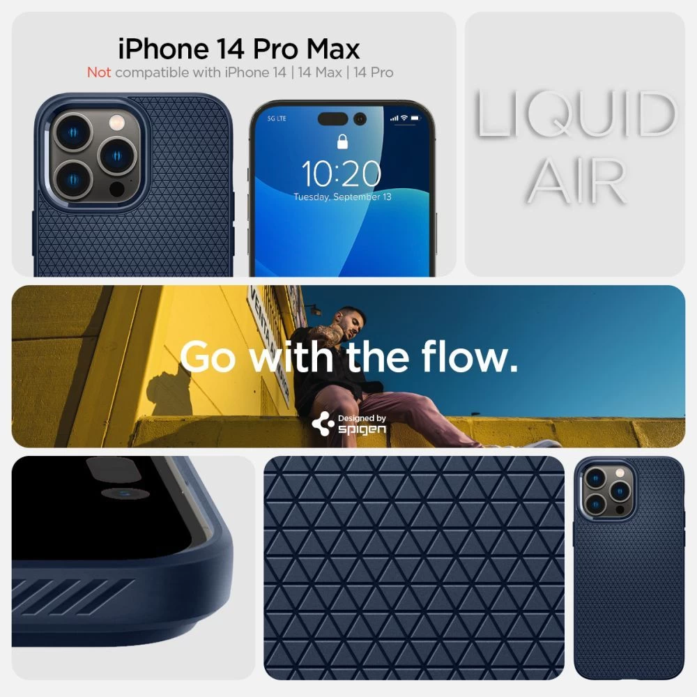Apple iPhone 14 Pro Max case blue SPIGEN LIQUID AIR
