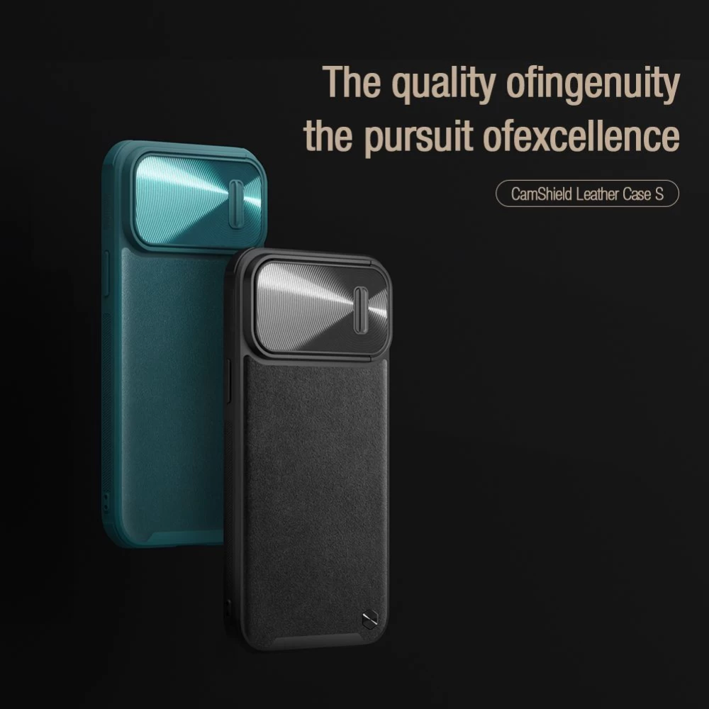 Apple iPhone 14 Pro Max case blue NILLKIN CAMSHIELD LEATHER S