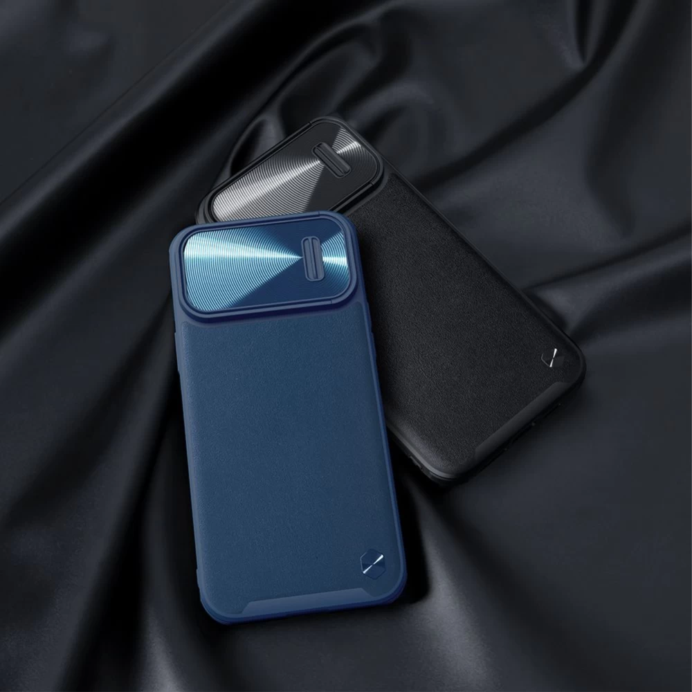 Apple iPhone 14 Pro Max case blue NILLKIN CAMSHIELD LEATHER S