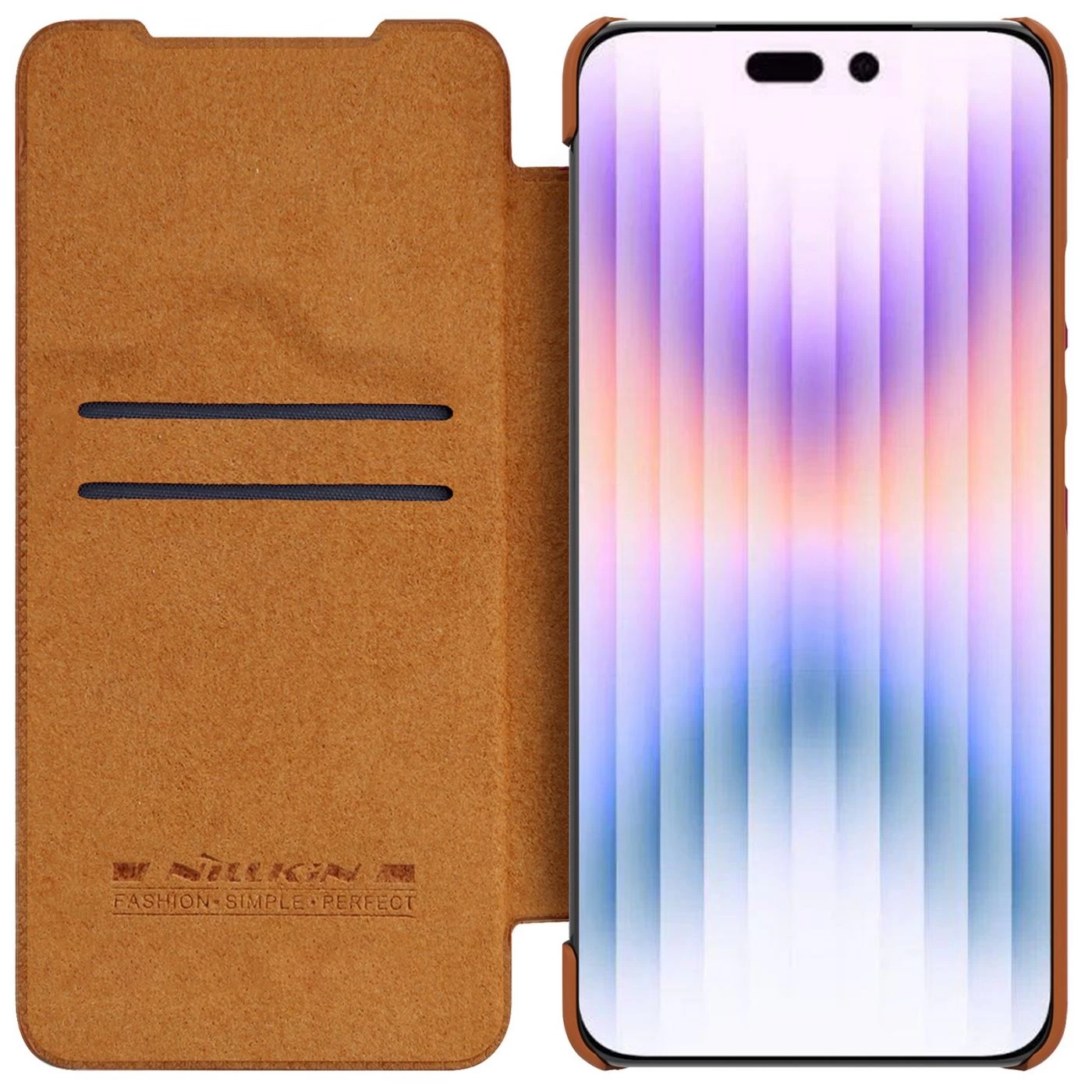 Apple iPhone 14 Pro Max case brown Nillkin Qin Leather