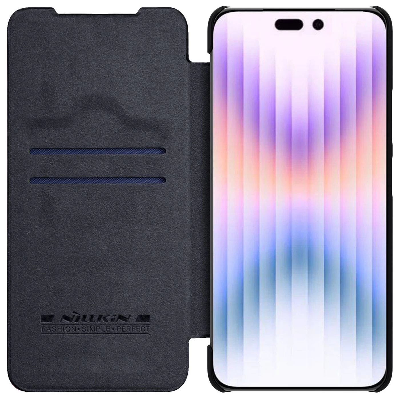Apple iPhone 14 Pro Max case black Nillkin Qin Leather