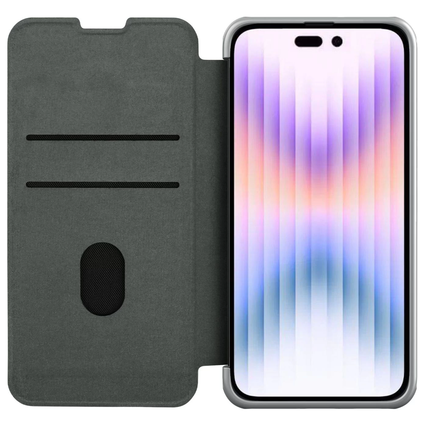 Apple iPhone 14 Pro Max case gray Nillkin Qin Leather (Cloth Version)