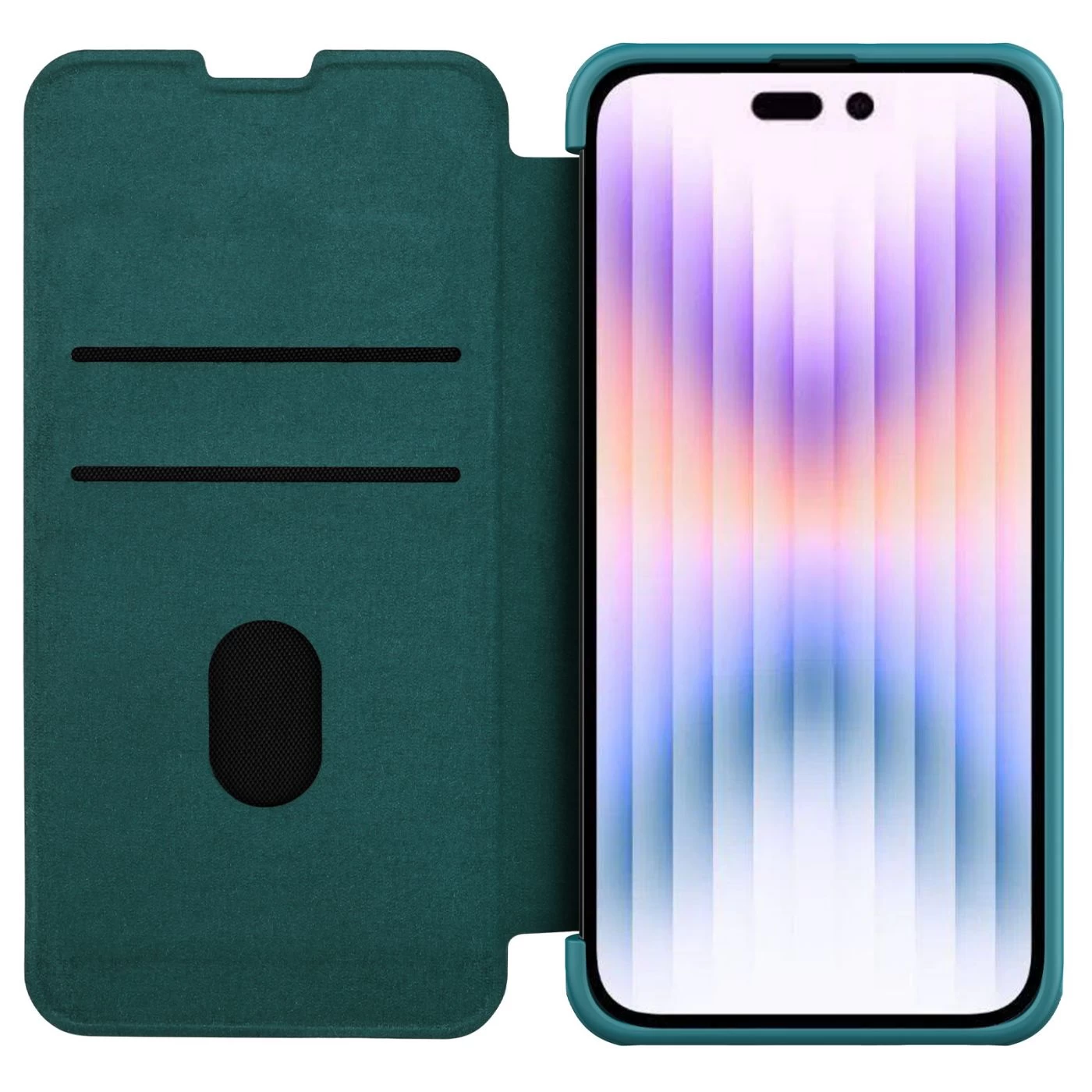 Apple iPhone 14 Pro Max case green Nillkin Qin Leather (Plain Version)