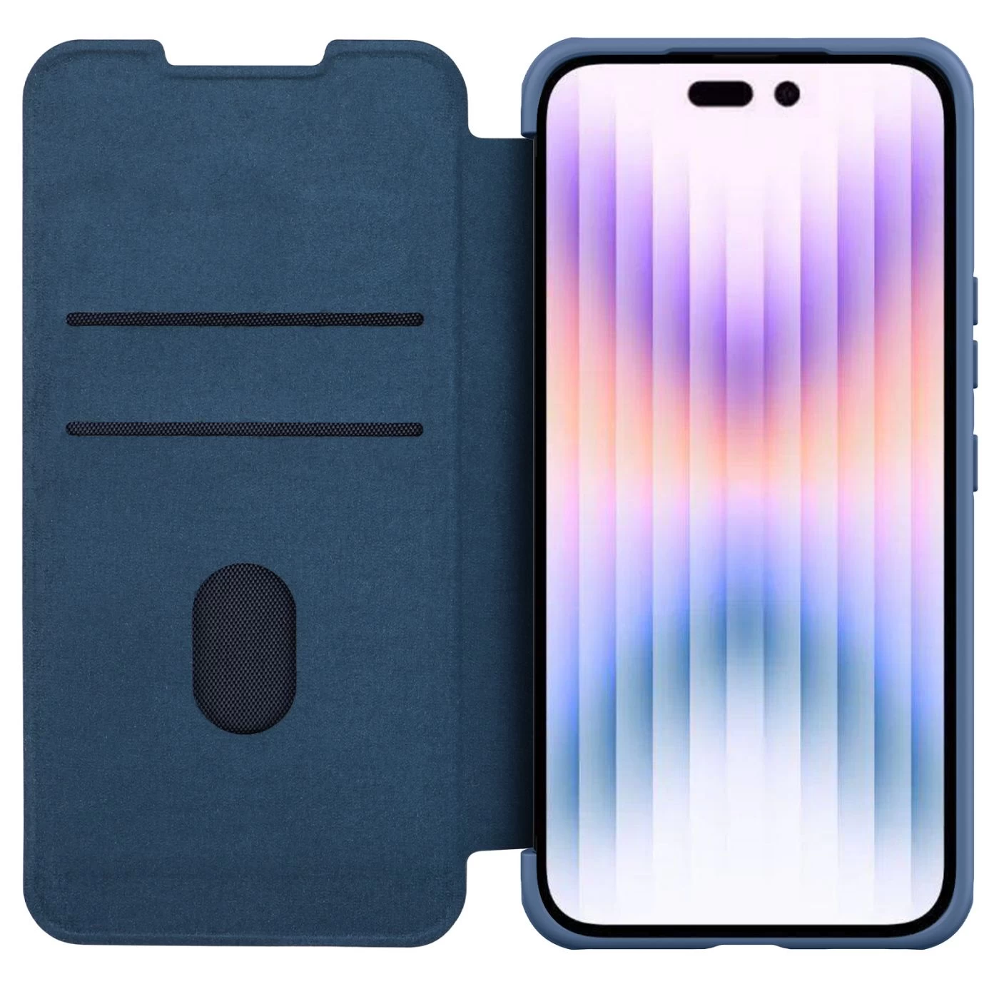 Apple iPhone 14 Pro Max case blue Nillkin Qin Leather (Cloth Version)