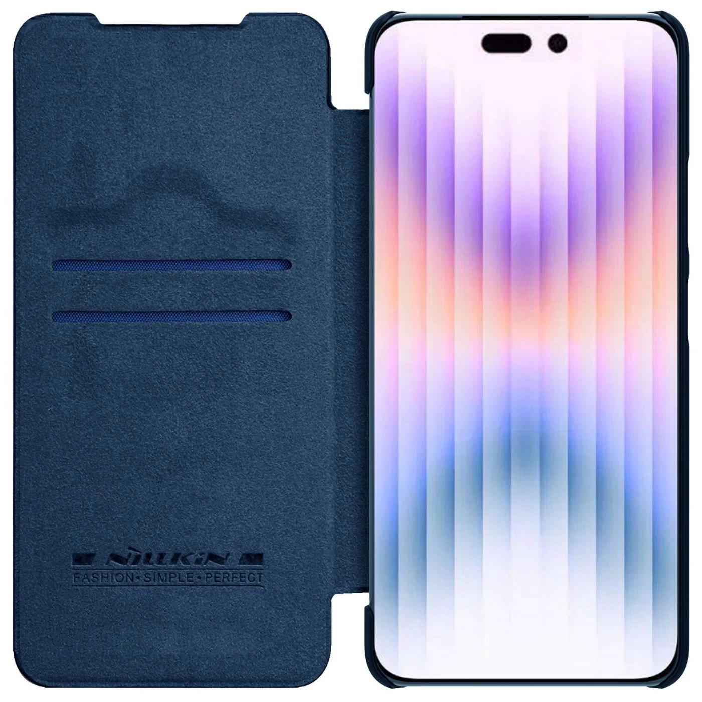 Apple iPhone 14 Pro Max case blue Nillkin Qin Leather