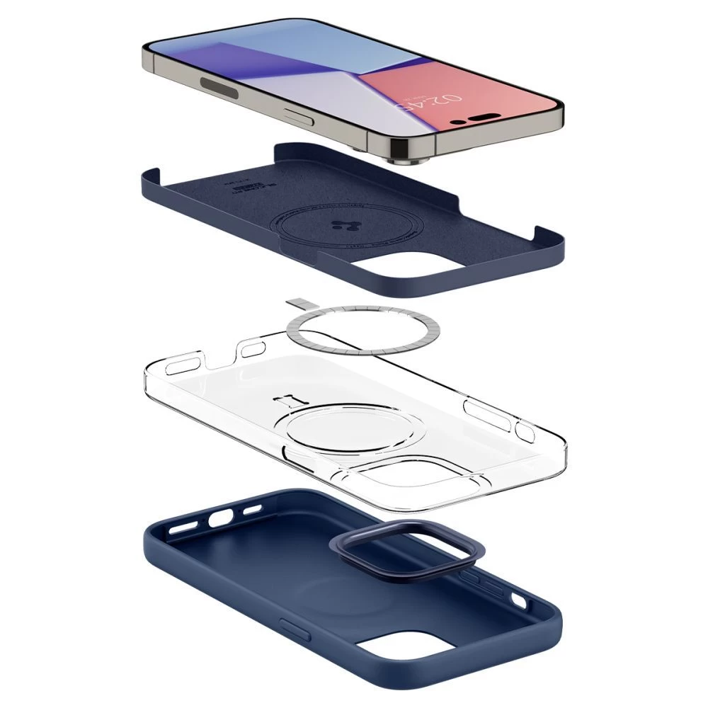 Apple iPhone 14 Pro Max case blue SPIGEN SILICONE FIT MAG MAGSAFE