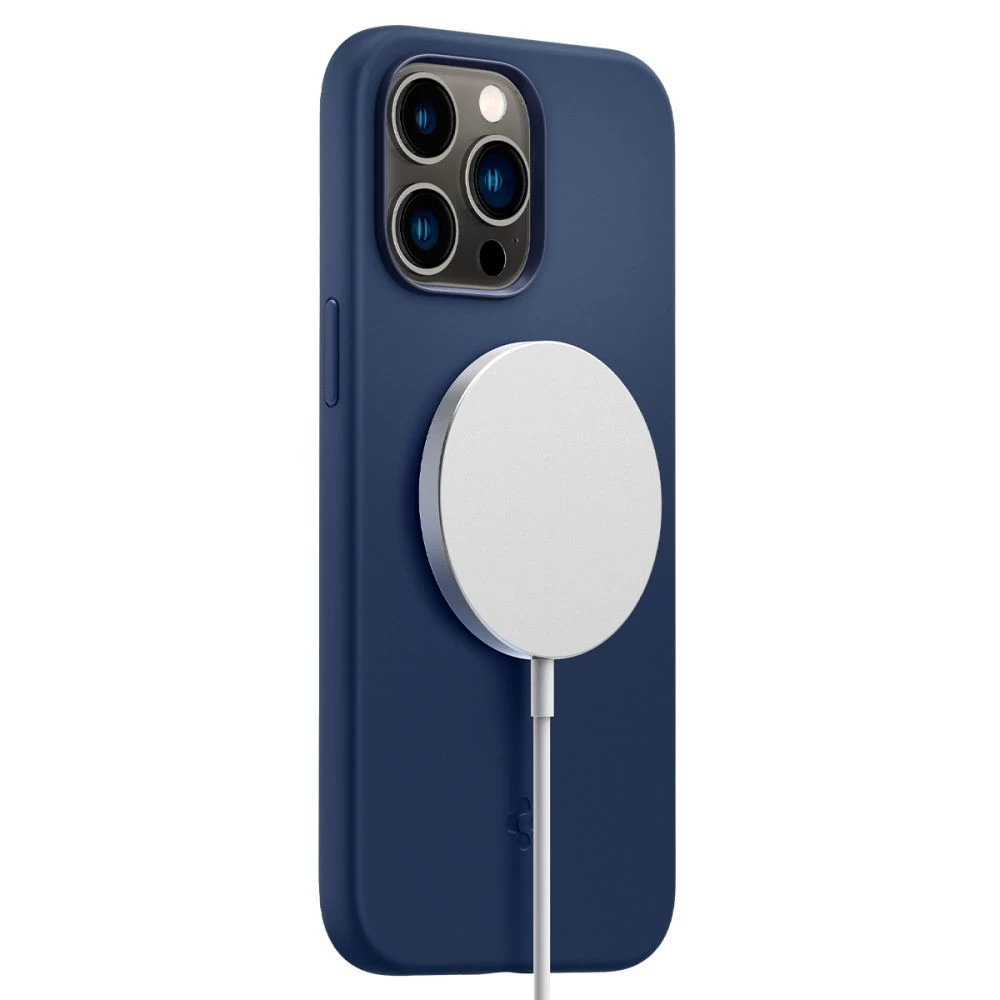 Apple iPhone 14 Pro Max case blue SPIGEN SILICONE FIT MAG MAGSAFE