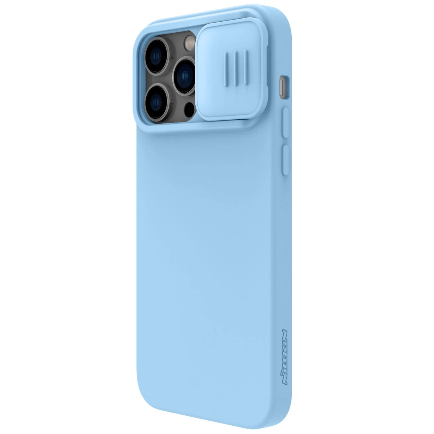 Apple iPhone 14 Pro Max skal blå Nillkin CamShield Silky Magnetic Silicone