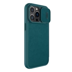 Apple iPhone 14 Pro Max case green Nillkin Qin Leather (Plain Version)