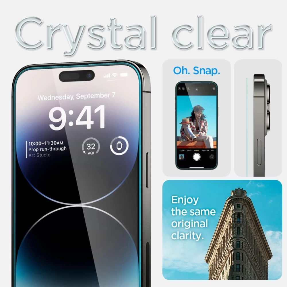 Apple iPhone 14 Pro skärmskydd  SPIGEN GLAS.TR EZ FIT (2-pack)