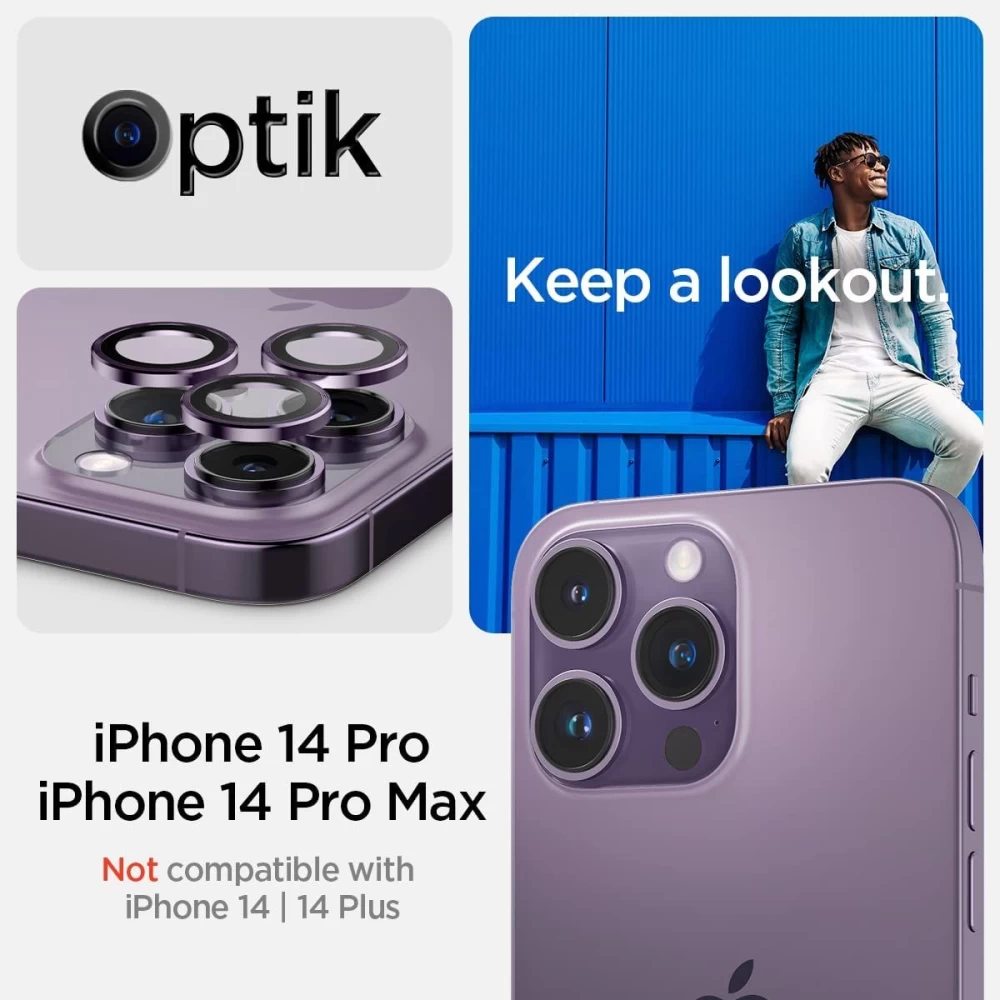 Apple iPhone 14 Pro Tempered glass  SPIGEN OPTIK.TR EZ FIT CAMERA PROTECTOR (2-pack)