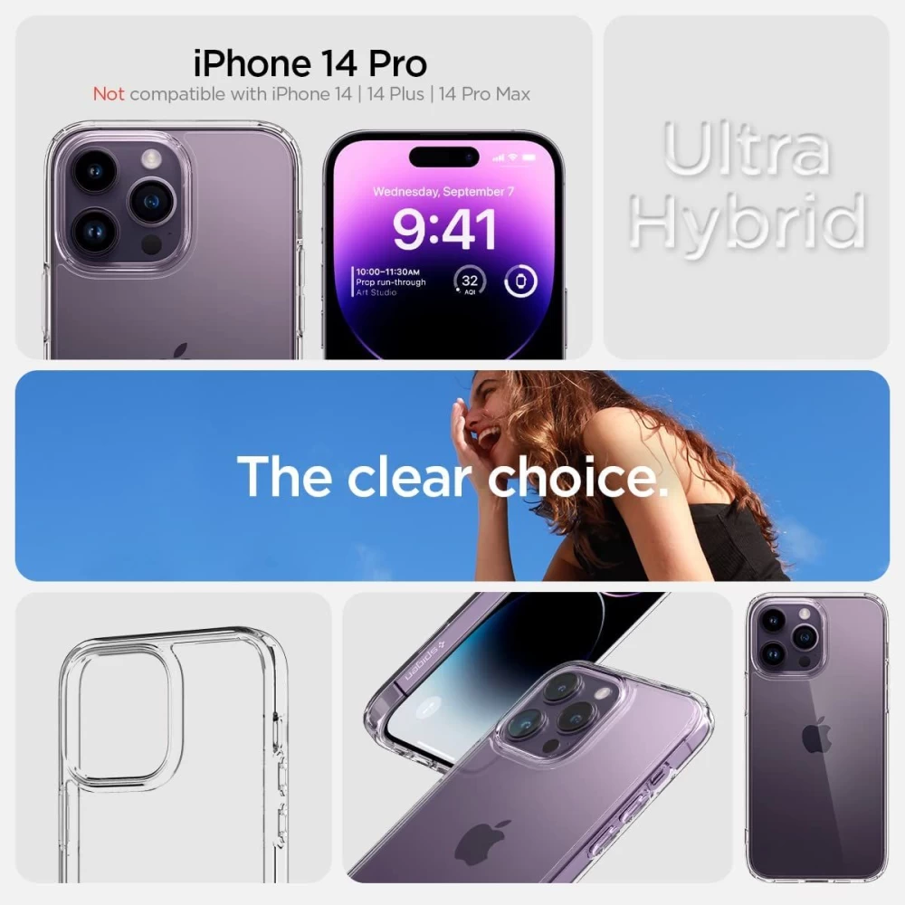 Apple iPhone 14 Pro ümbris läbipaistev SPIGEN QUARTZ HYBRID